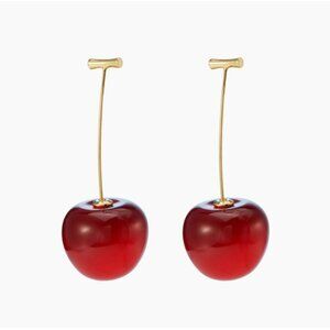 New! Free People Cherry Drop Earrings (1021) NWOT